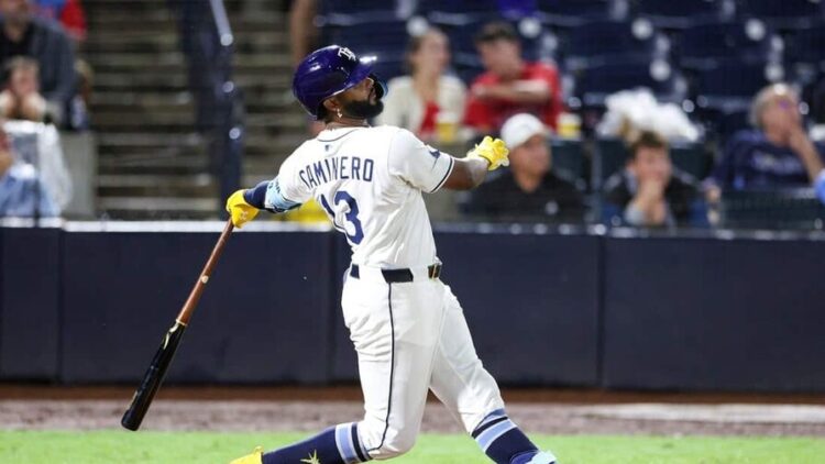 unior Caminero conecta su jonrón 27 en la primera entrada del partido ante Yankees
